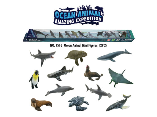 sea animal toys mini figure toy ocean animal playset