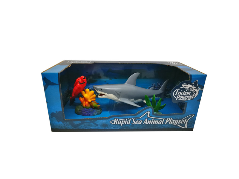great white shark and killer whale playset