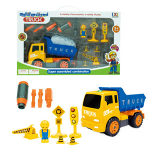 take a part dump assembly construction toy truck with screw