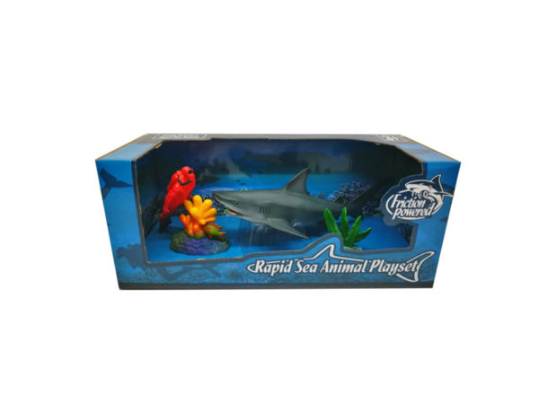 black tip shark playset friction sea animal aqua toy with wheel